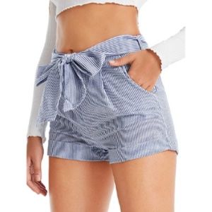 Women's Casual Elastic Waist Striped Summer Beach Shorts